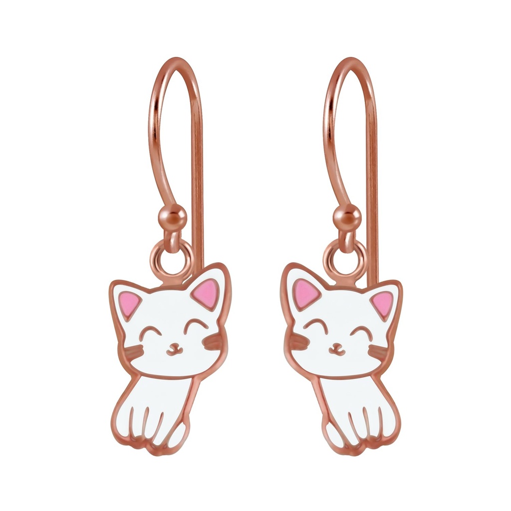 Boucles d'oreilles chat en argent