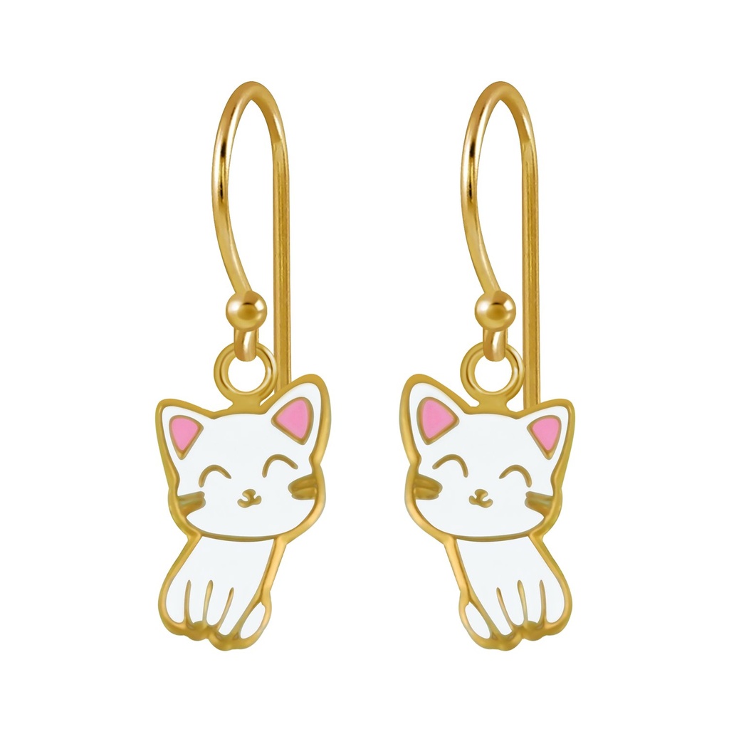 Silver Cat Earrings