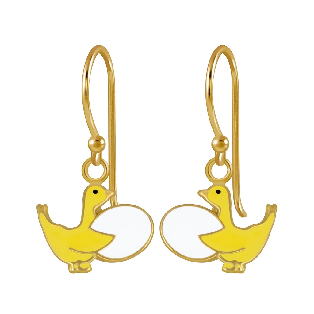 [10002709] Silver Goose Earrings