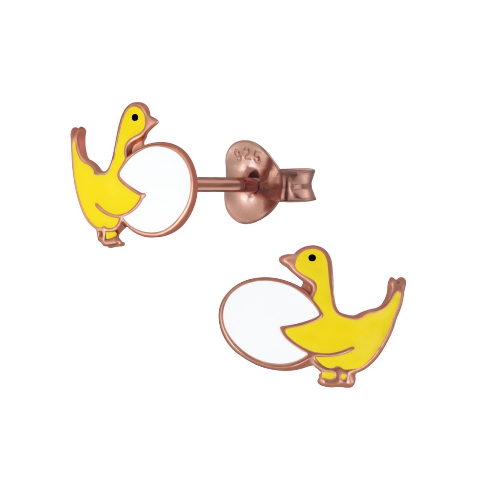 [10002708] Silver Goose Stud Earrings