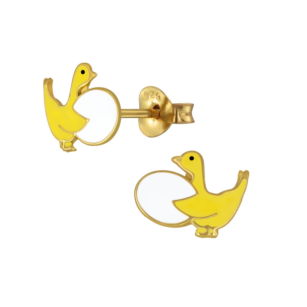 Silver Goose Stud Earrings