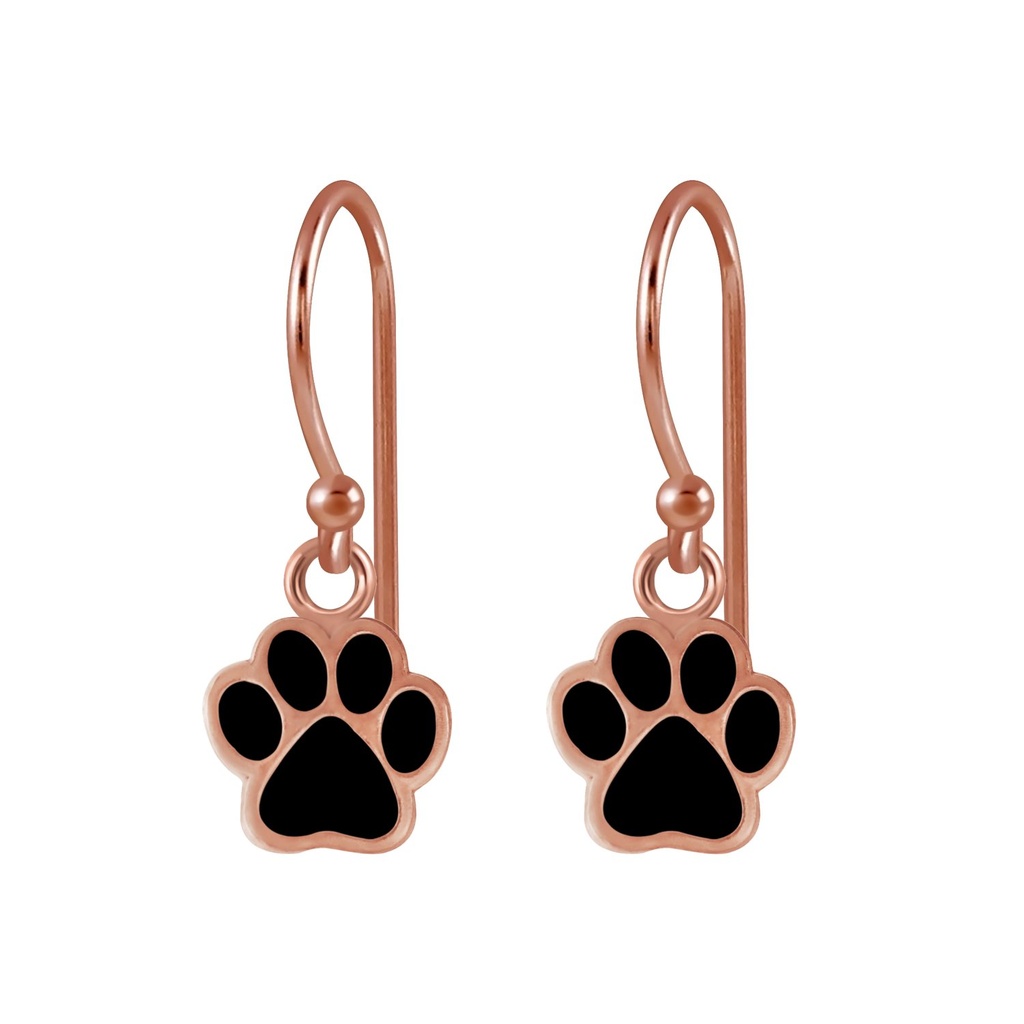 Boucles d'oreilles empreinte de patte en argent