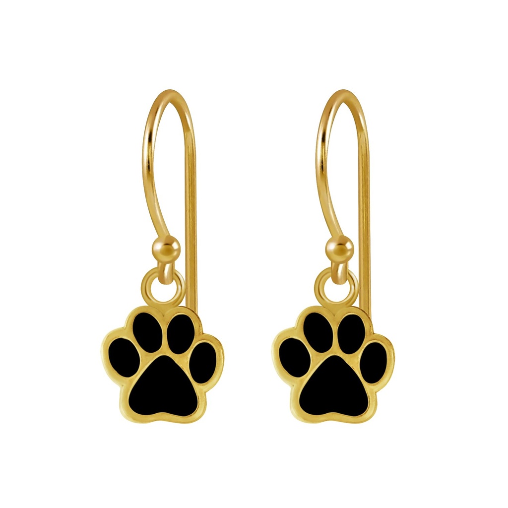 Boucles d'oreilles empreinte de patte en argent