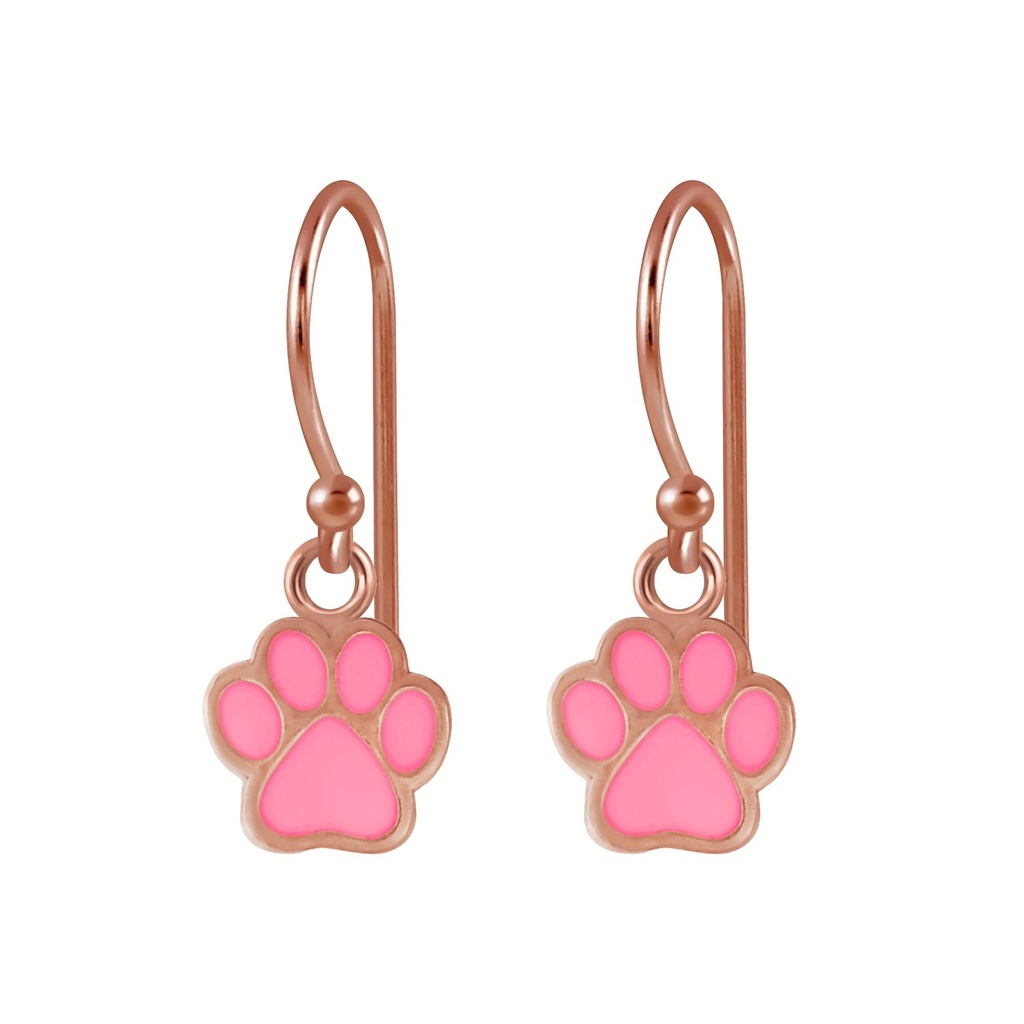 Silver Paw Print Earrings