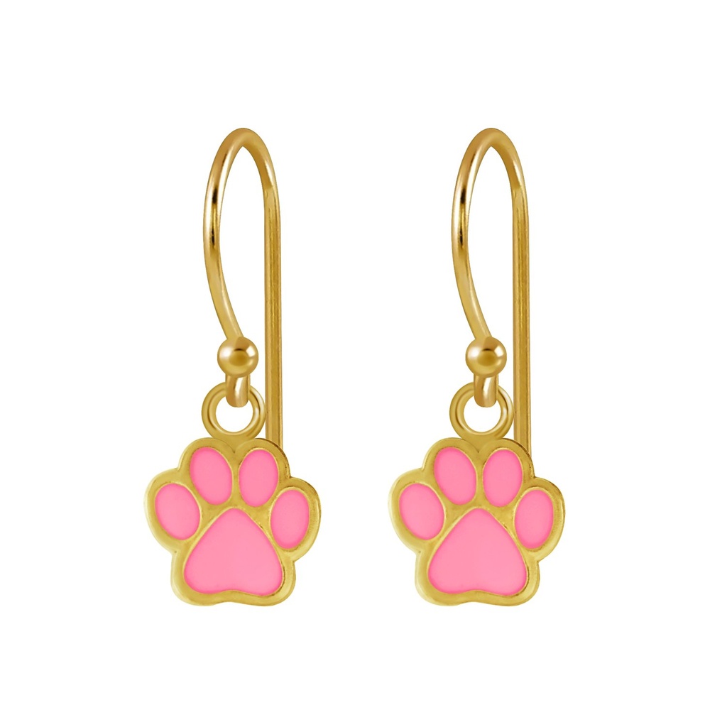 Silver Paw Print Earrings