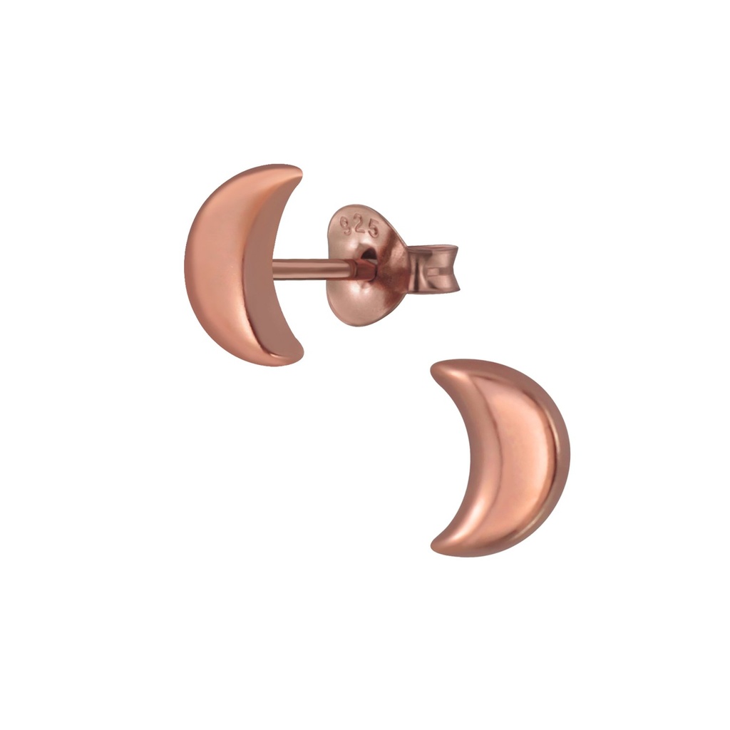 Puces d'oreilles demi-lune en argent