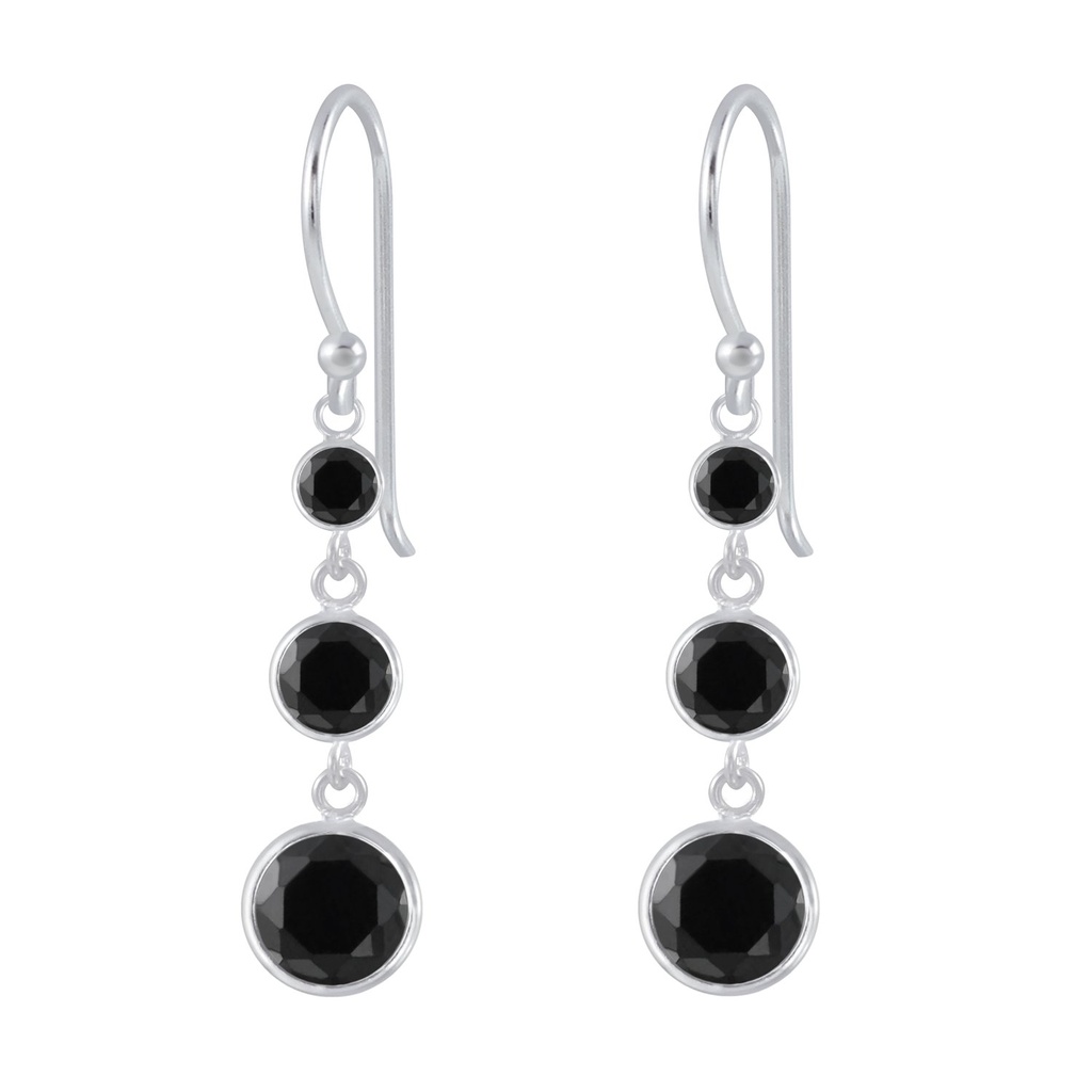 Silver Cubic Zirconia Dangle Earrings