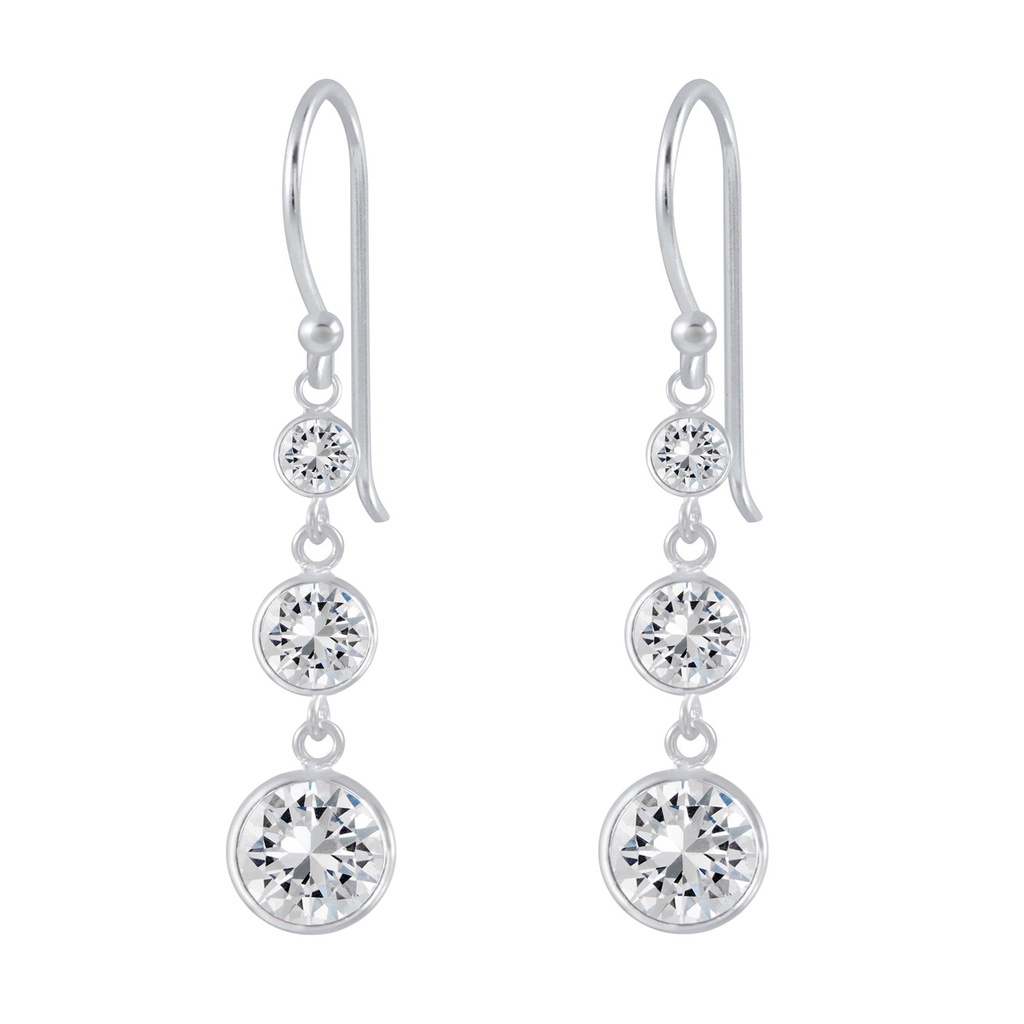 [10002681] Pendants d'oreilles en argent zircon