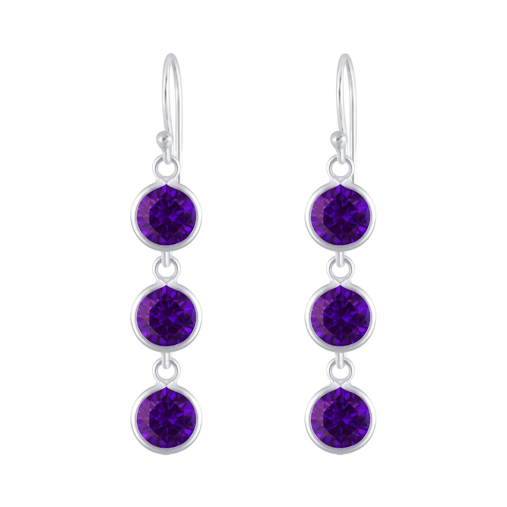 Pendants d'oreilles en argent zircon
