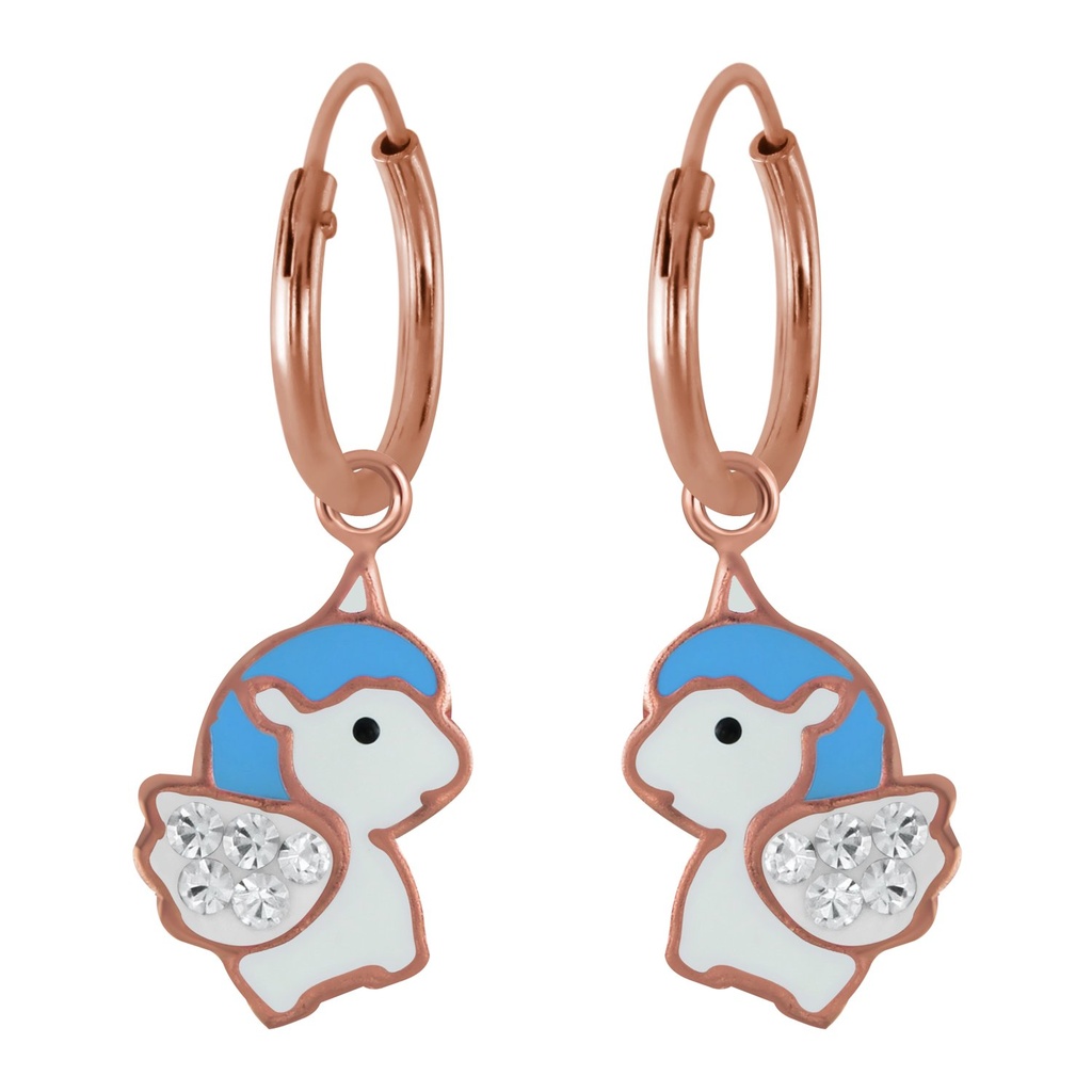 Créoles breloque licorne en argent