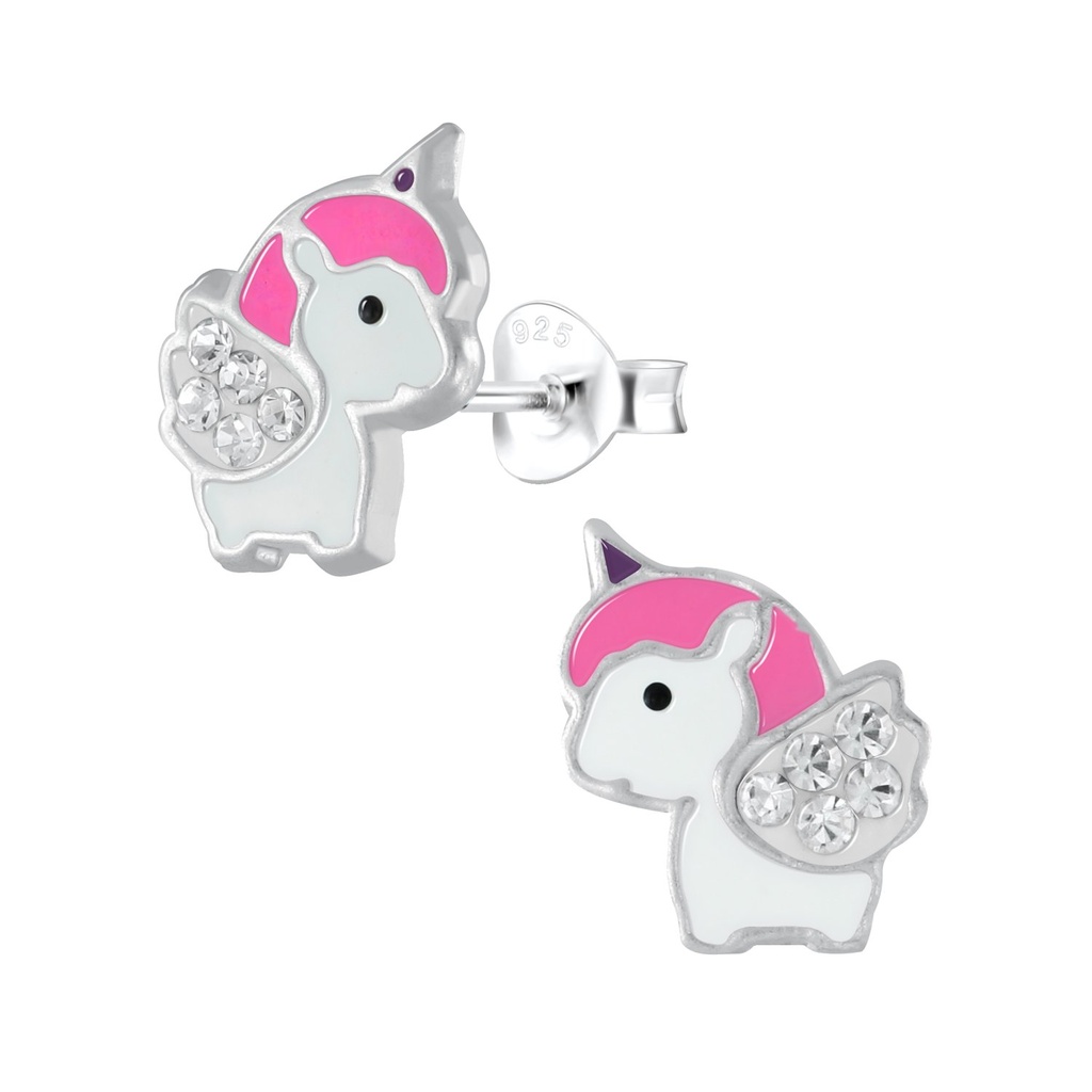 [10002655] Silver Unicorn Stud Earrings