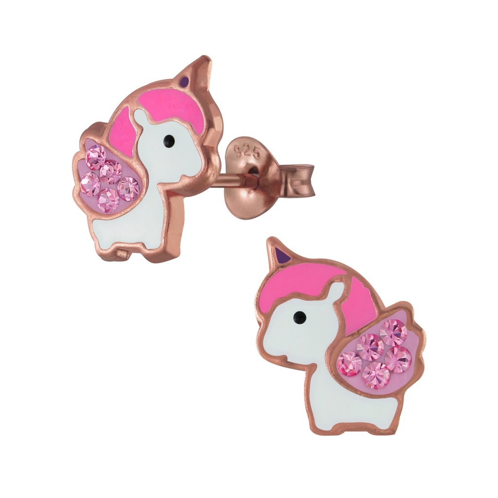 Silver Unicorn Stud Earrings