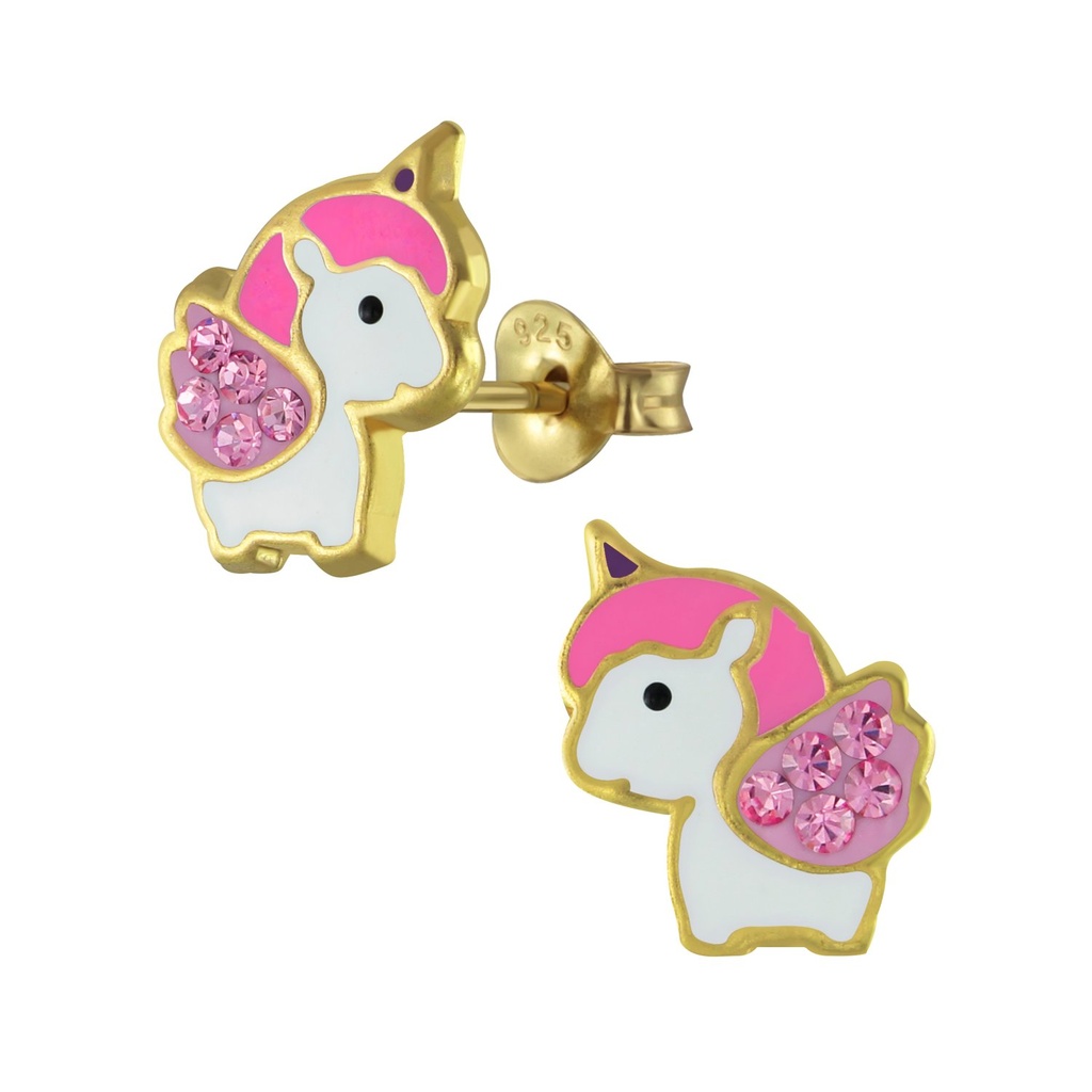 Silver Unicorn Stud Earrings