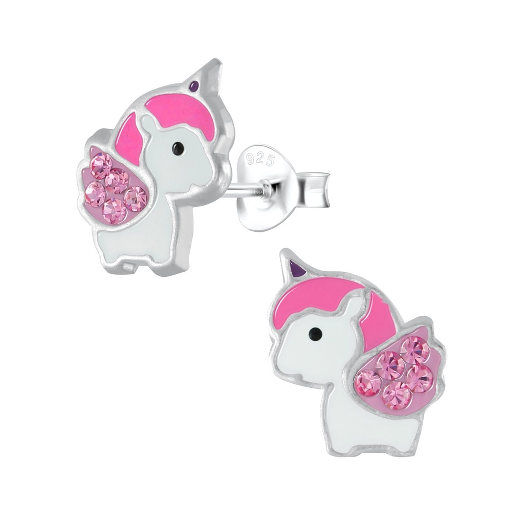 [10002651] Silver Unicorn Stud Earrings