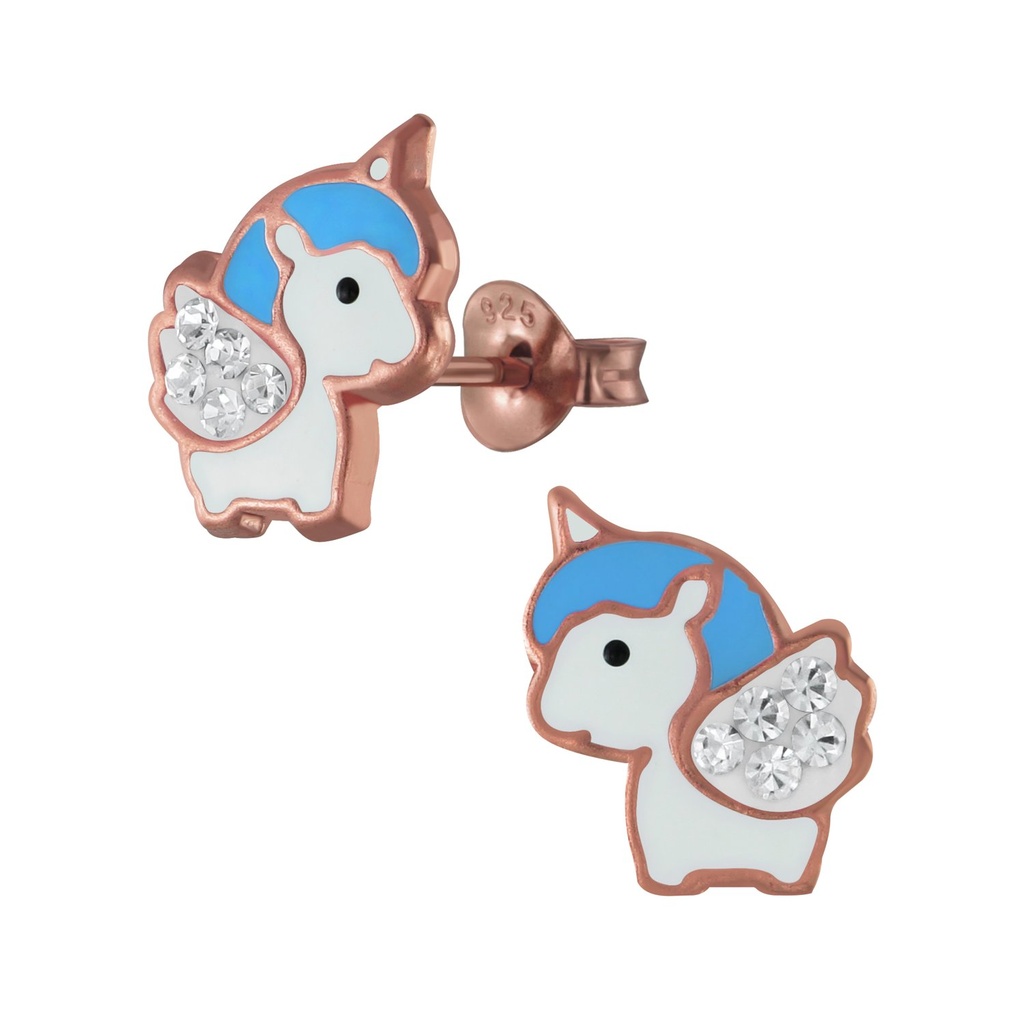 Silver Unicorn Stud Earrings