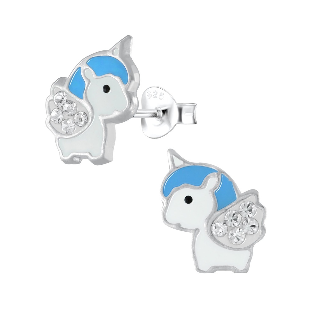 [10002642] Silver Unicorn Stud Earrings