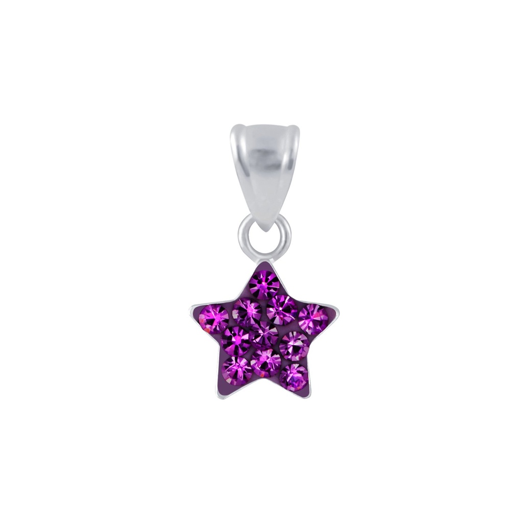 Pendentif étoile en argent cristal