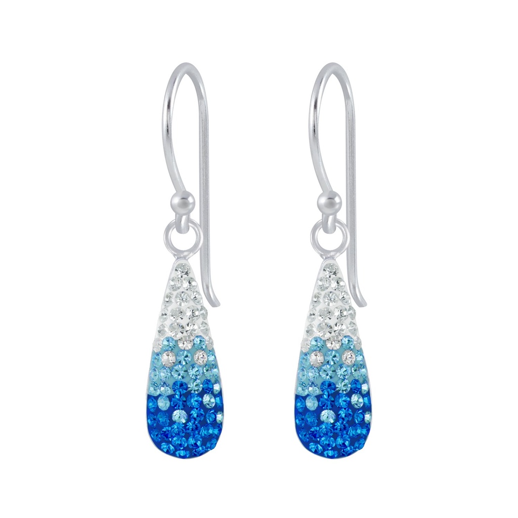 Boucles d'oreilles goutte en argent cristal