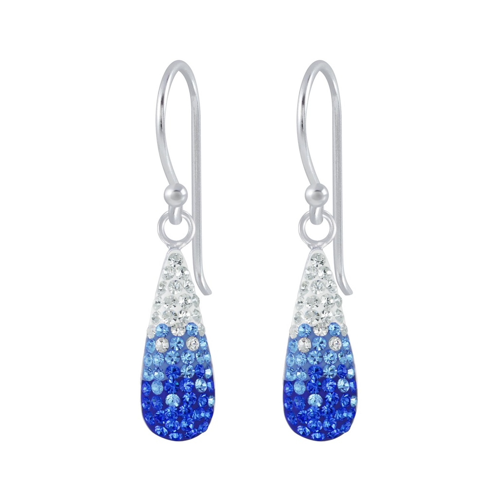 Silver Crystal Drop Earrings