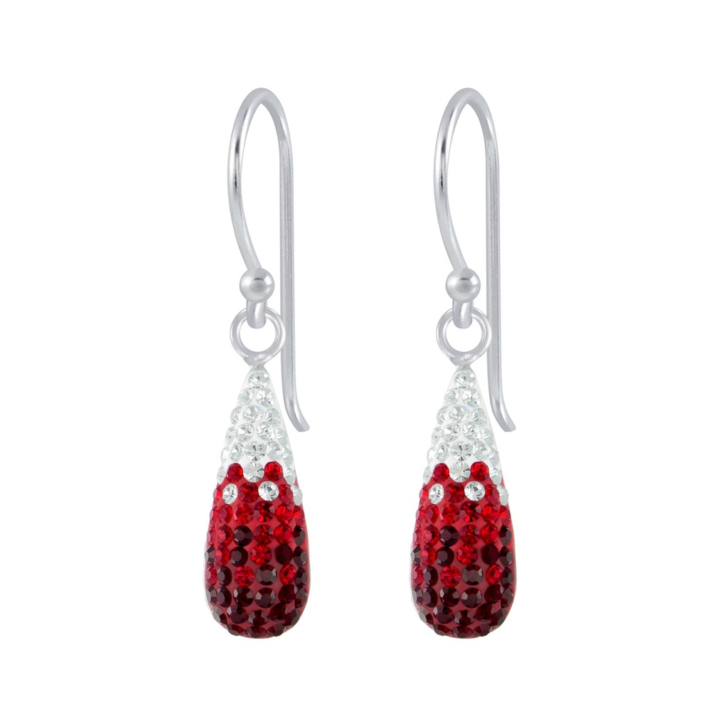 Boucles d'oreilles goutte en argent cristal