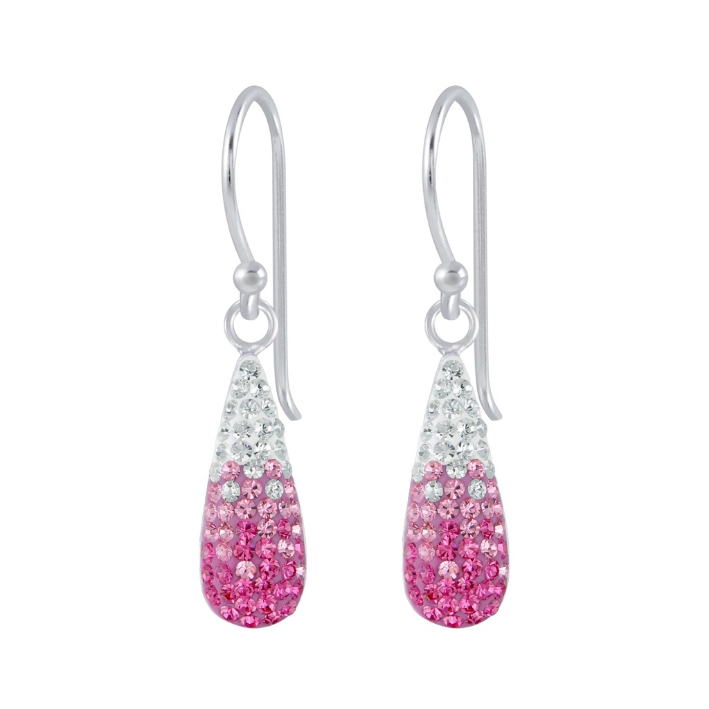 Silver Crystal Drop Earrings