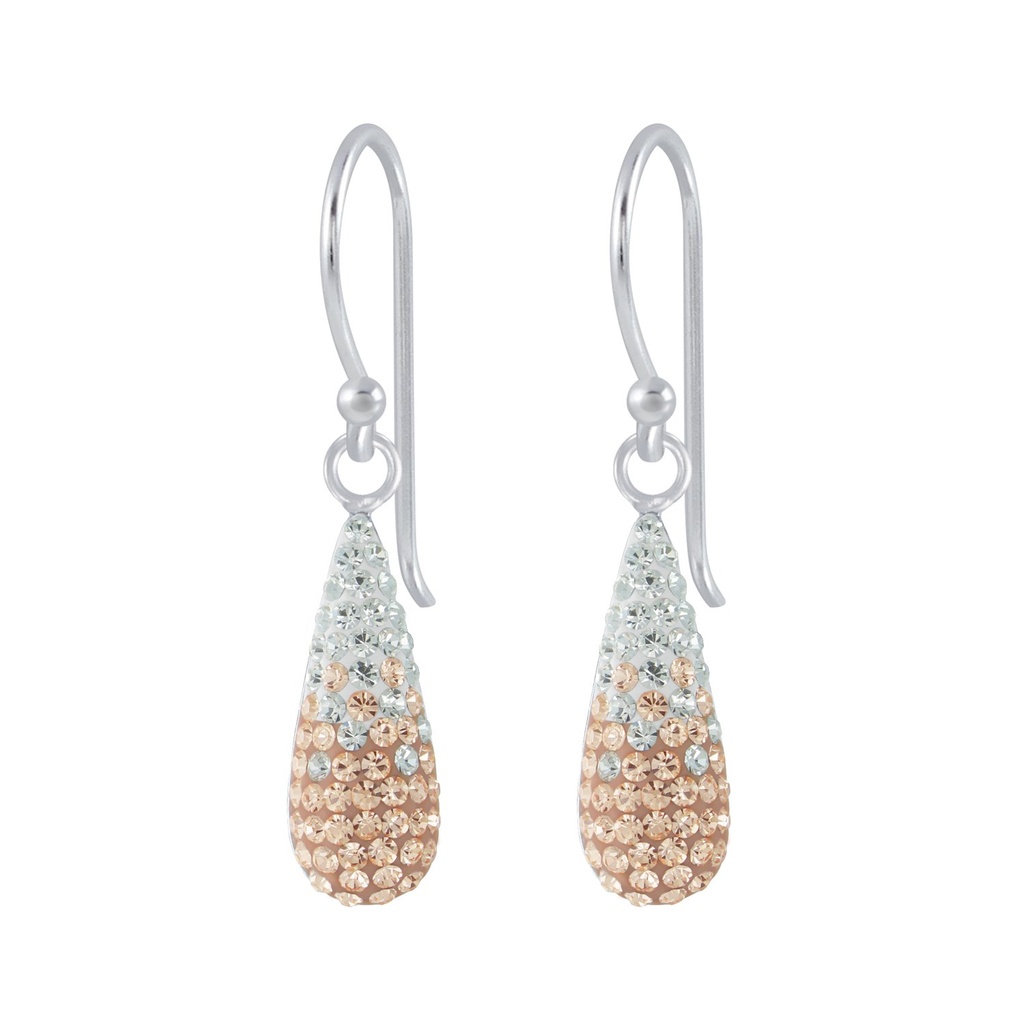 Silver Crystal Drop Earrings