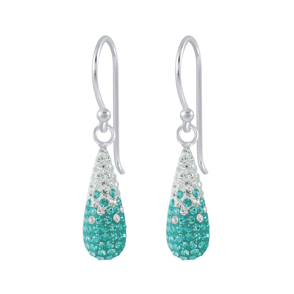 Boucles d'oreilles goutte en argent cristal