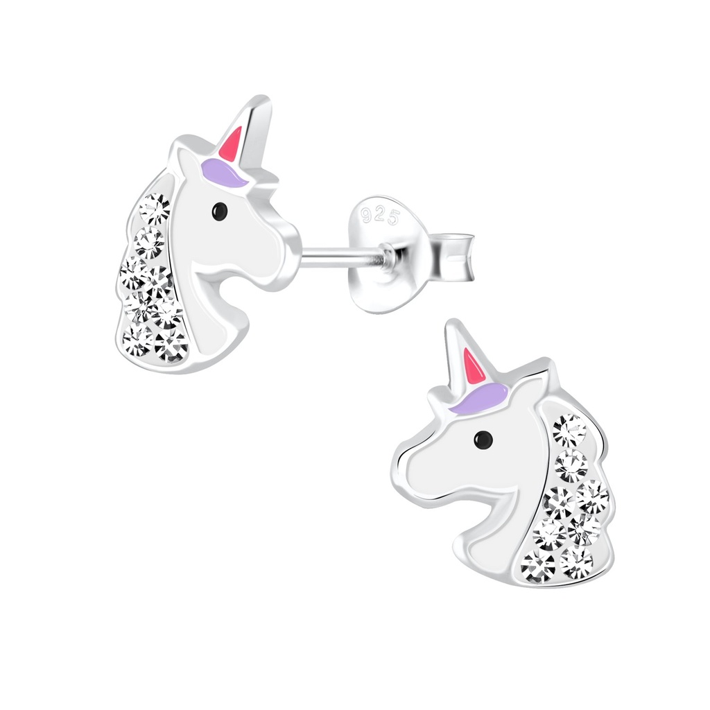 [10002608] Silver Unicorn Stud Earrings