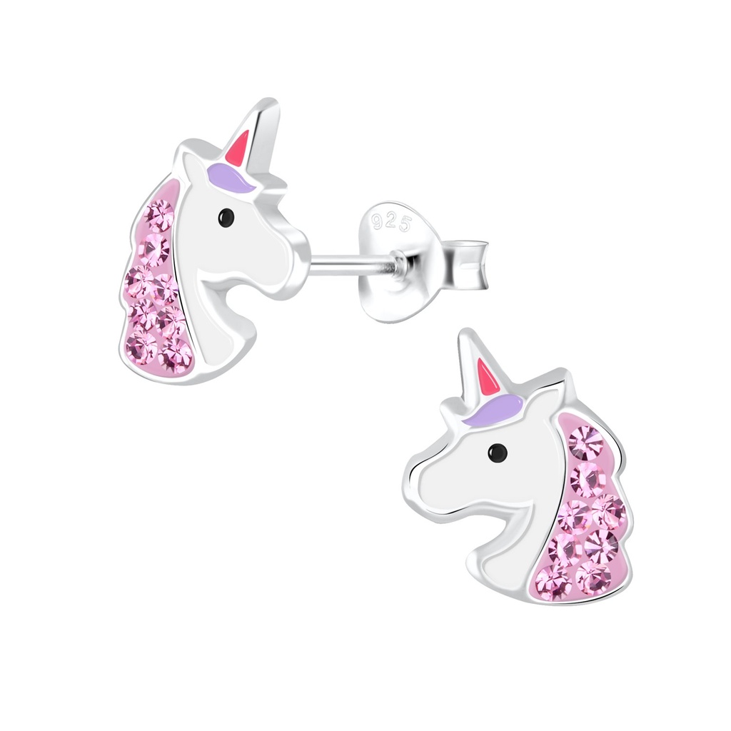 [10002607] Silver Unicorn Stud Earrings