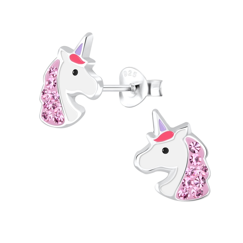 [10002606] Silver Unicorn Stud Earrings