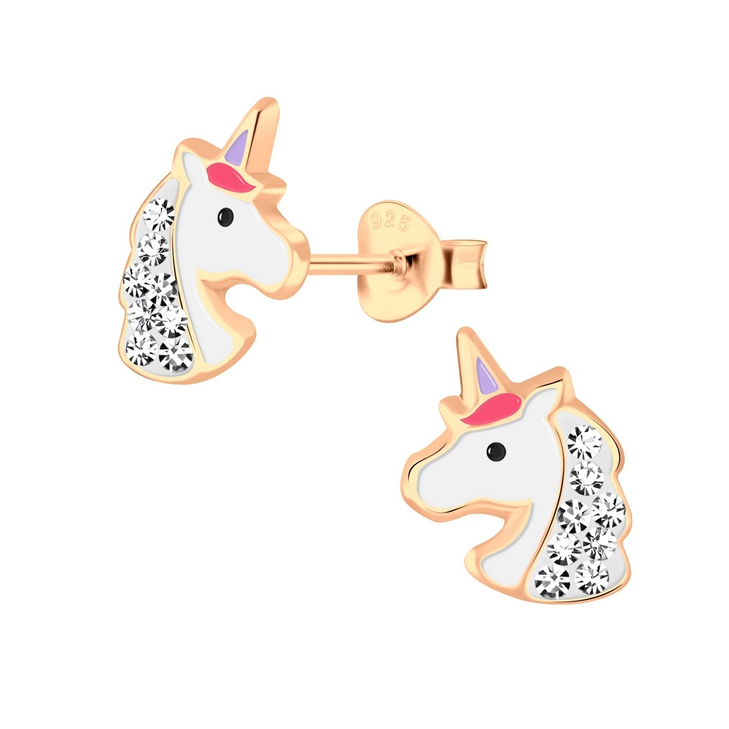 Silver Unicorn Stud Earrings