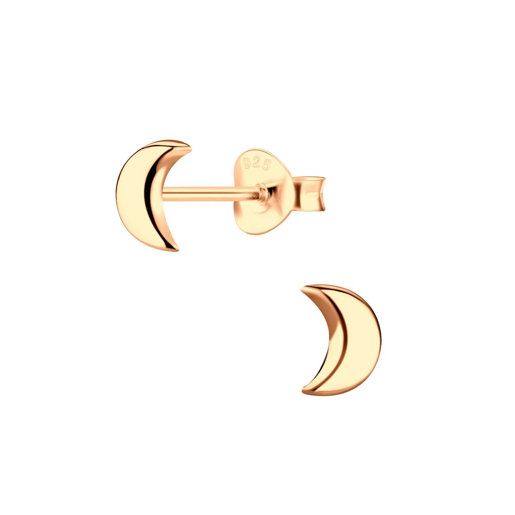 Puces d'oreilles demi-lune en argent