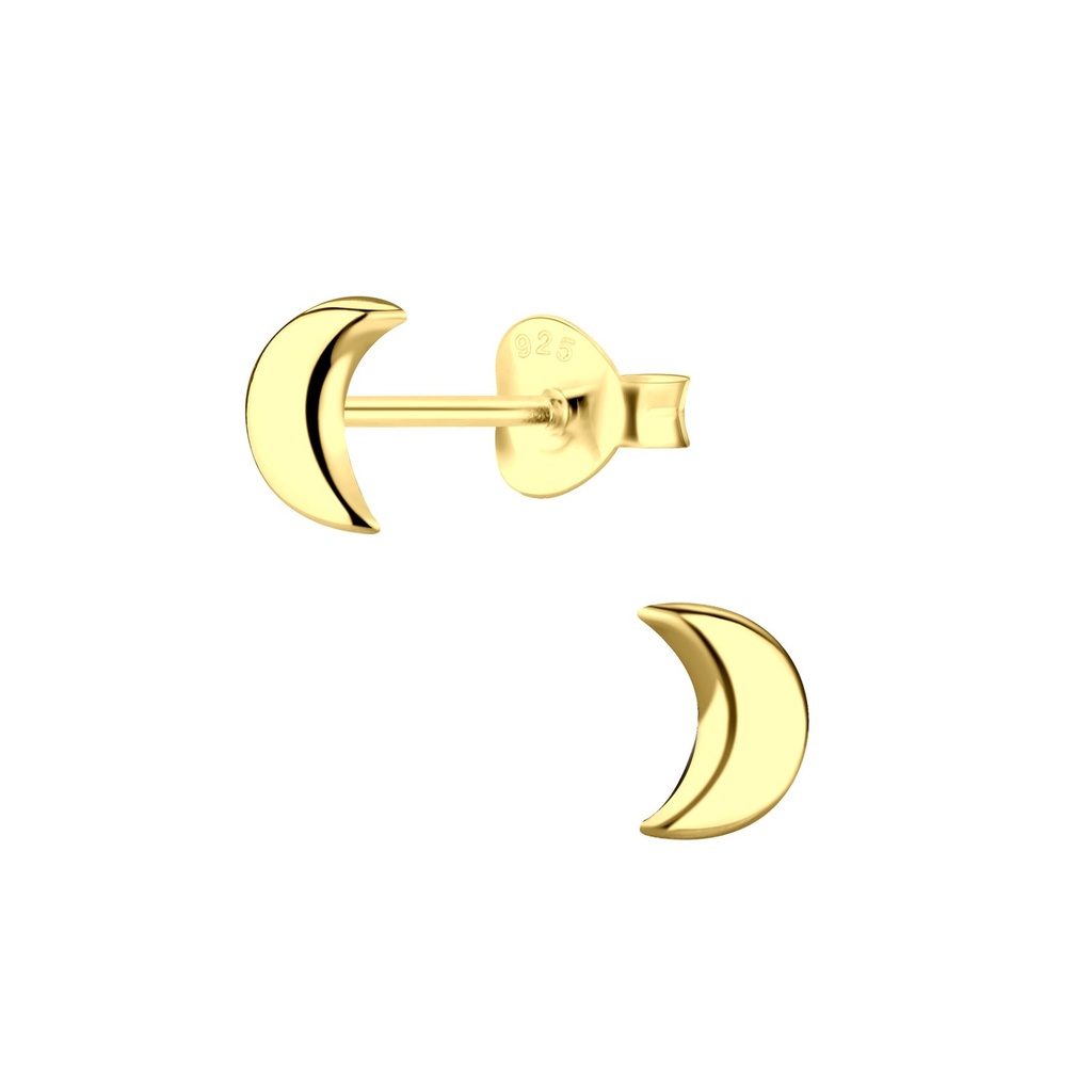 [10002601] Puces d'oreilles demi-lune en argent