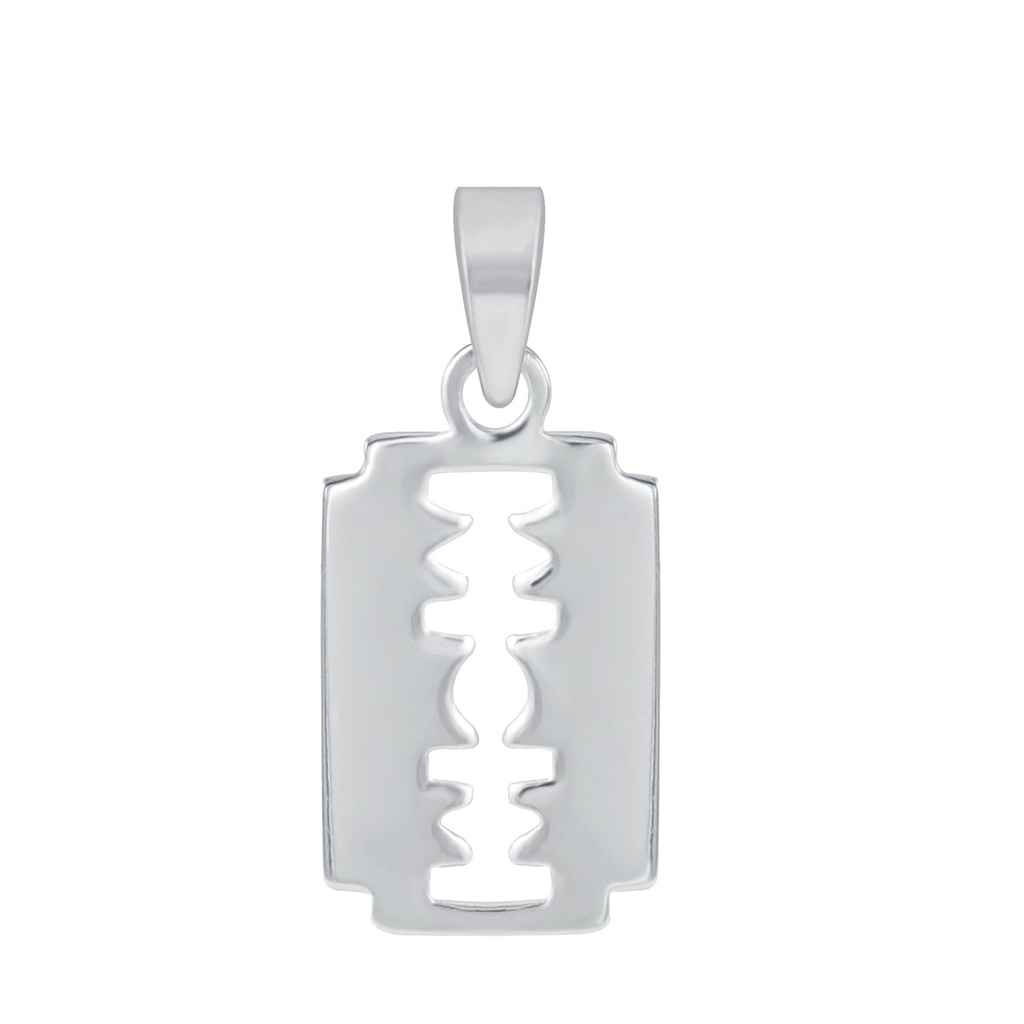 Silver Razor Blade Pendant