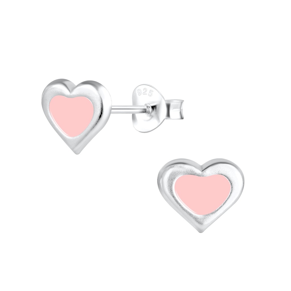 Puces d'oreilles cœur en argent