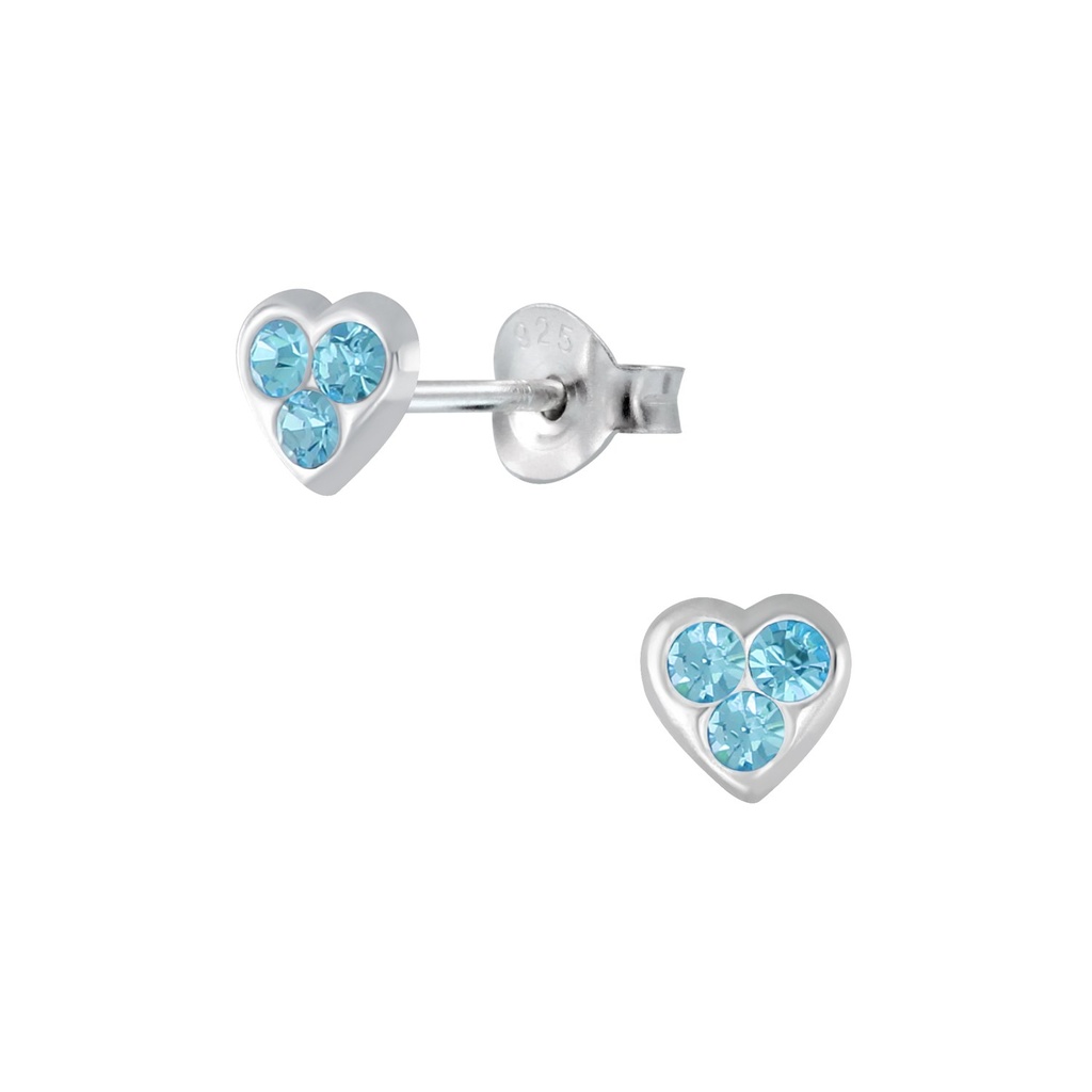 Silver Heart Stud Earrings