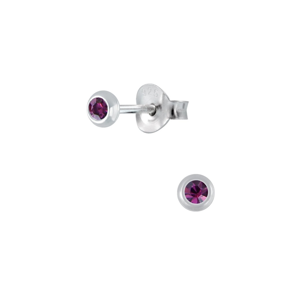Silver Round Stud Earrings