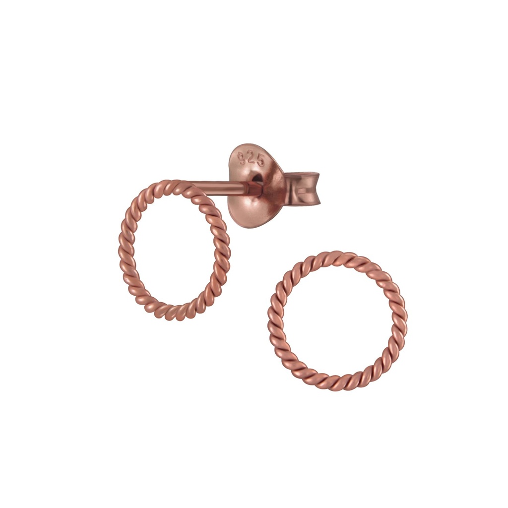 Puces d'oreilles torsade rondes en argent