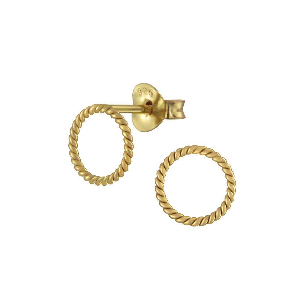 Puces d'oreilles torsade rondes en argent