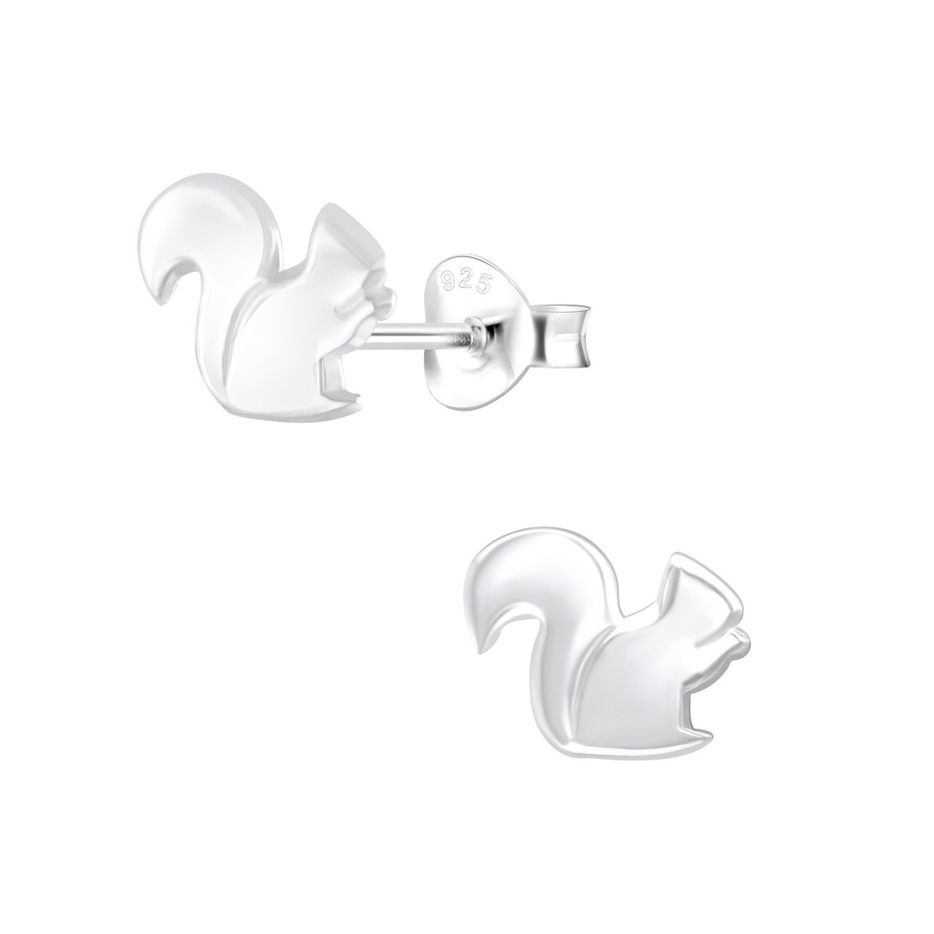 Puces d'oreilles écureuil en argent