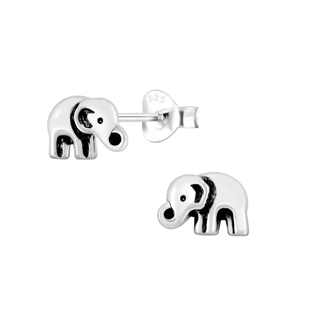 Puces d'oreilles éléphant en argent