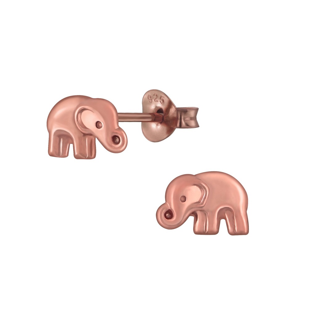 Silver Elephant Stud Earrings