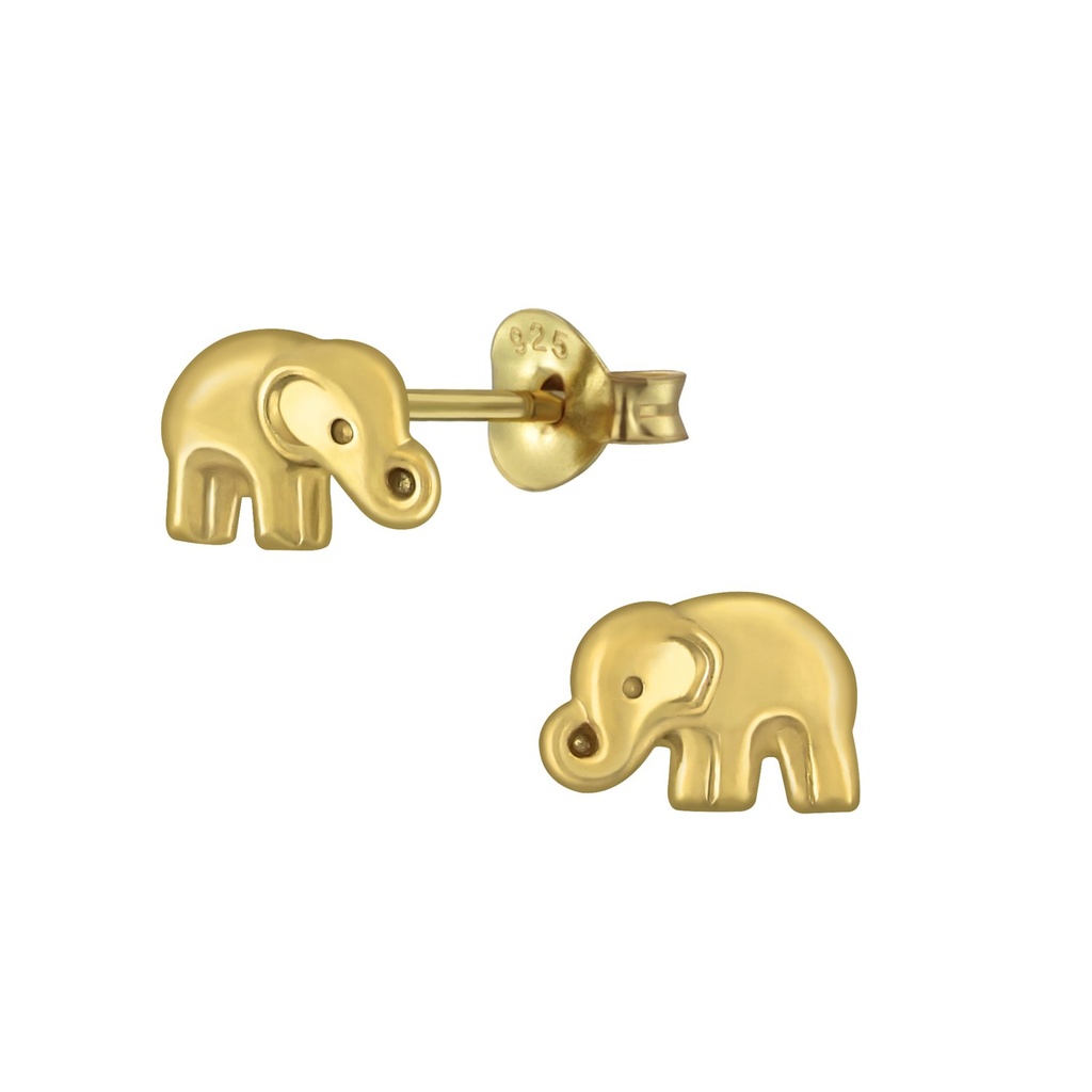 Puces d'oreilles éléphant en argent