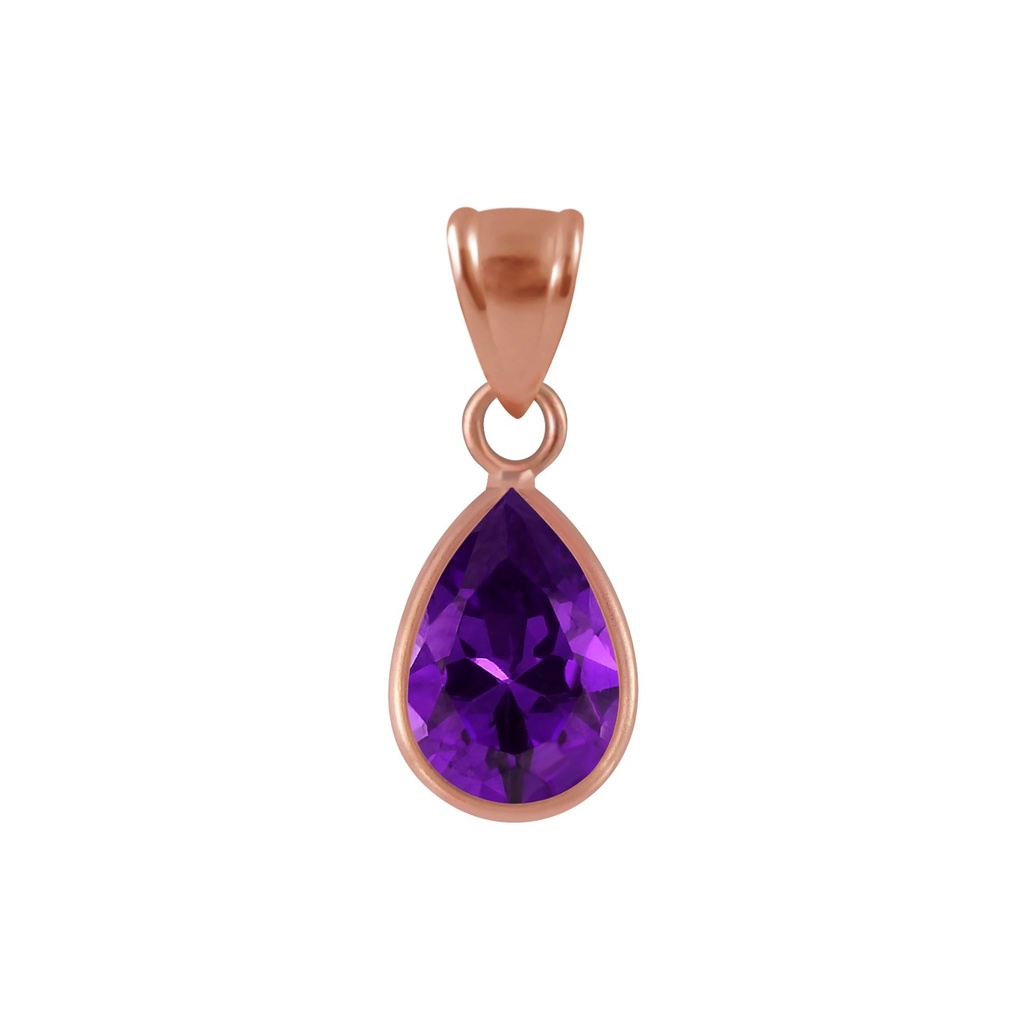 Pendentif en argent zircon poire 7x10 mm