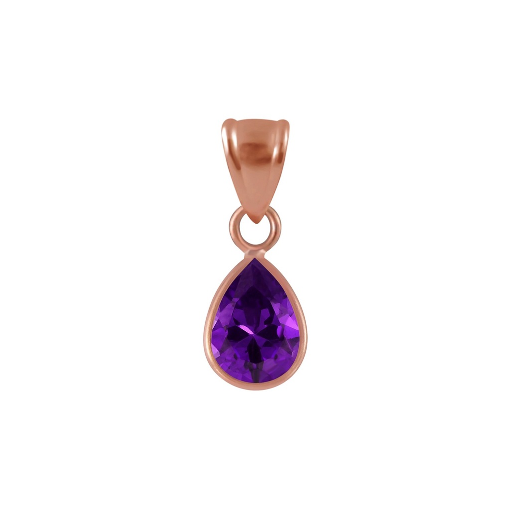 6x8mm Pear Cubic Zirconia Silver Pendant