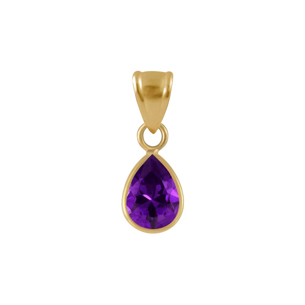 6x8mm Pear Cubic Zirconia Silver Pendant