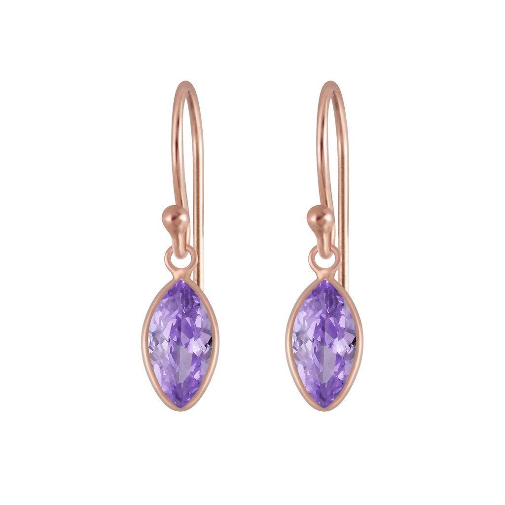 5x10mm Marquise Cubic Zirconia Silver Earrings