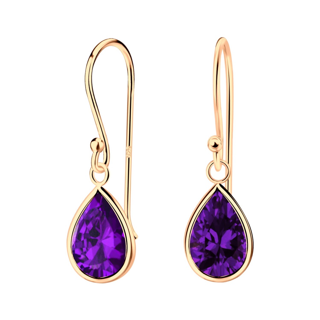 7x10mm Pear Cubic Zirconia Silver Earrings