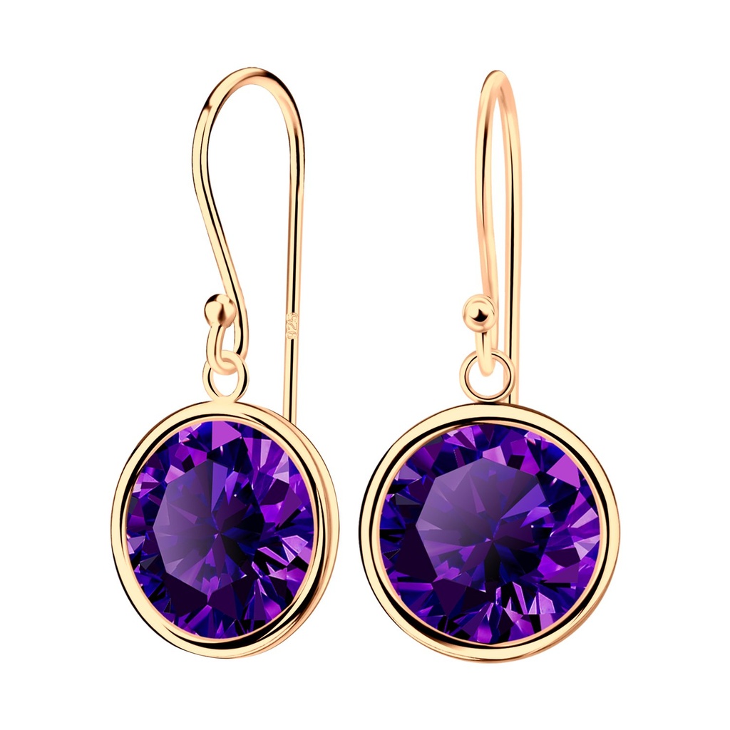 12mm Round Cubic Zirconia Silver Earrings