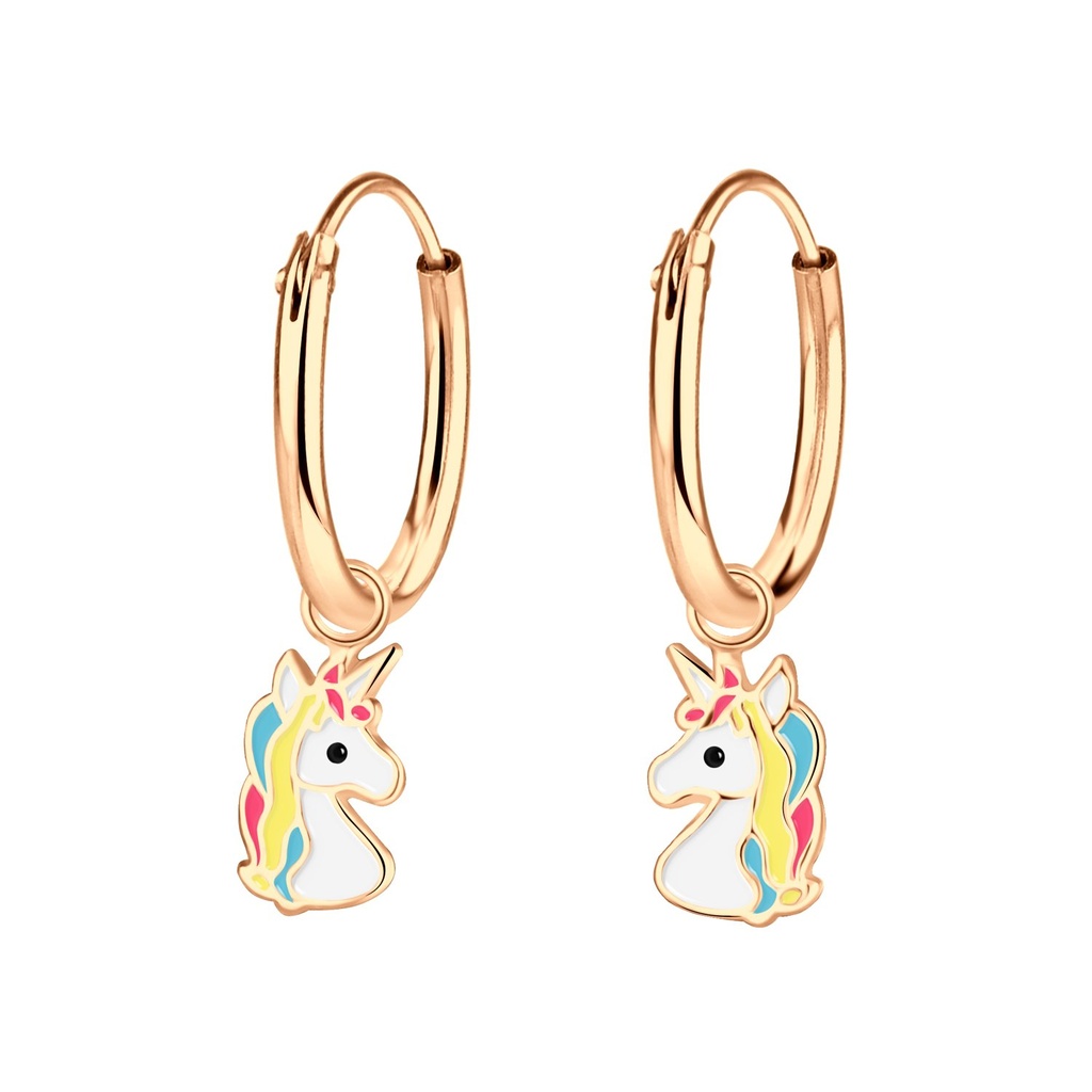 Créoles breloque licorne en argent